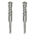 2-Piece 7/8" SDS Plus Drill Bits Rotary Hammer Drill Bit Set, Carbide Tipped for Drilling Concrete Cement Porcelain Tiles Ceramic Pots Stone Brick, Diameter 22mm, 160mm Long, SDS Plus Shank
