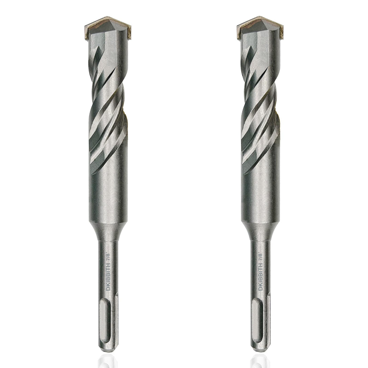 2-Piece 7/8" SDS Plus Drill Bits Rotary Hammer Drill Bit Set, Carbide Tipped for Drilling Concrete Cement Porcelain Tiles Ceramic Pots Stone Brick, Diameter 22mm, 160mm Long, SDS Plus Shank