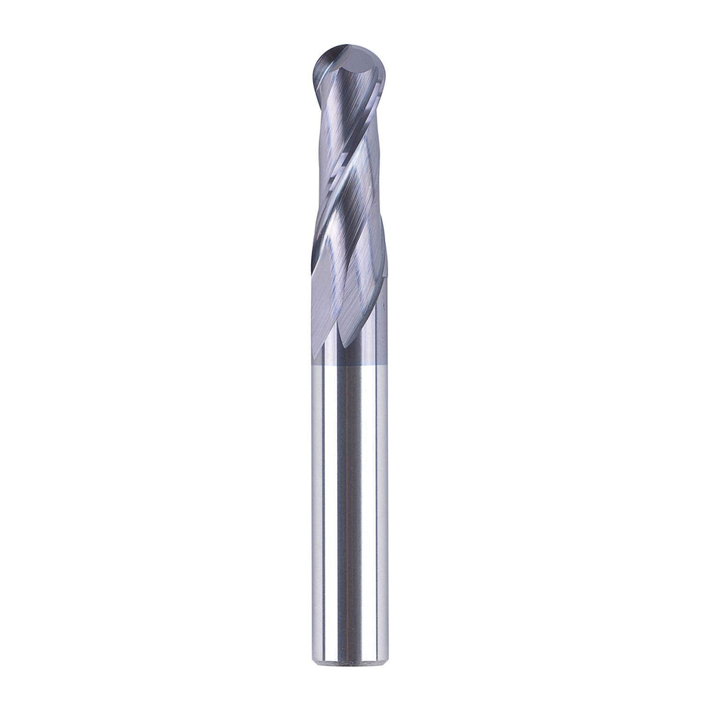 SpeTool 14412 Ball Nose Carbide End Mill CNC Cutter Router Bits Double Flute Spiral Milling Tool 3/8 inch Shank with 3 inch OVL