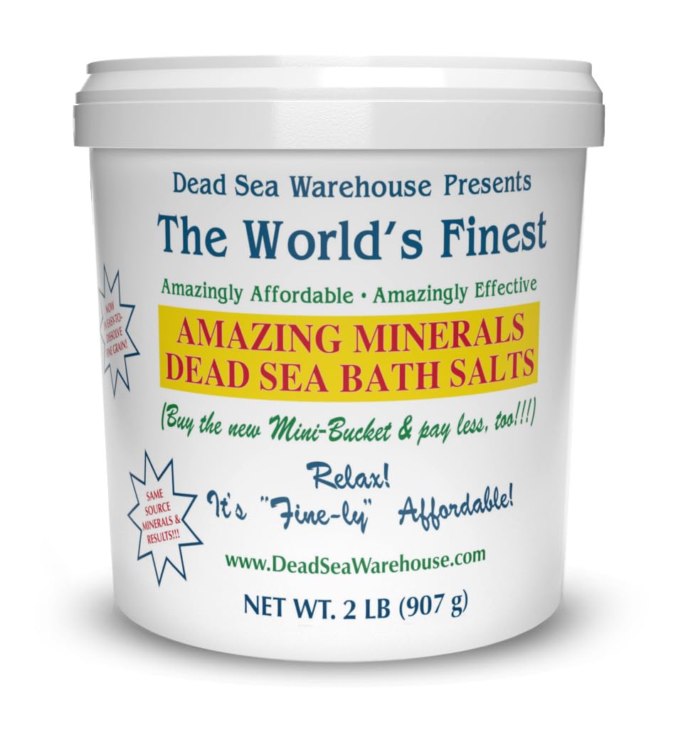 – 100% Dead Sea Mineral Bath Salts – Great for Soothing Muscles Aches, Relaxation, Alleviate Skin Issues - Unscented