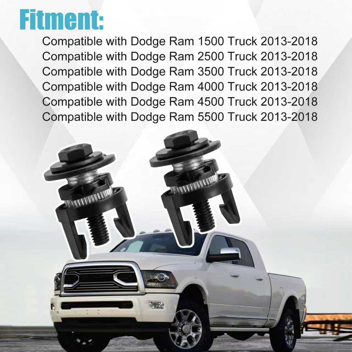 2 Pack 68222835AA 68222836AA Headlamp Headlight Mounting Spacer Mount Clips