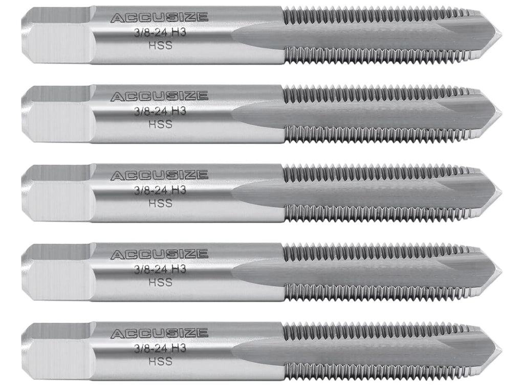 Accusize Industrial Tools Spiral Point Tap, 3/8-24NF, SPT-3/8-24x5