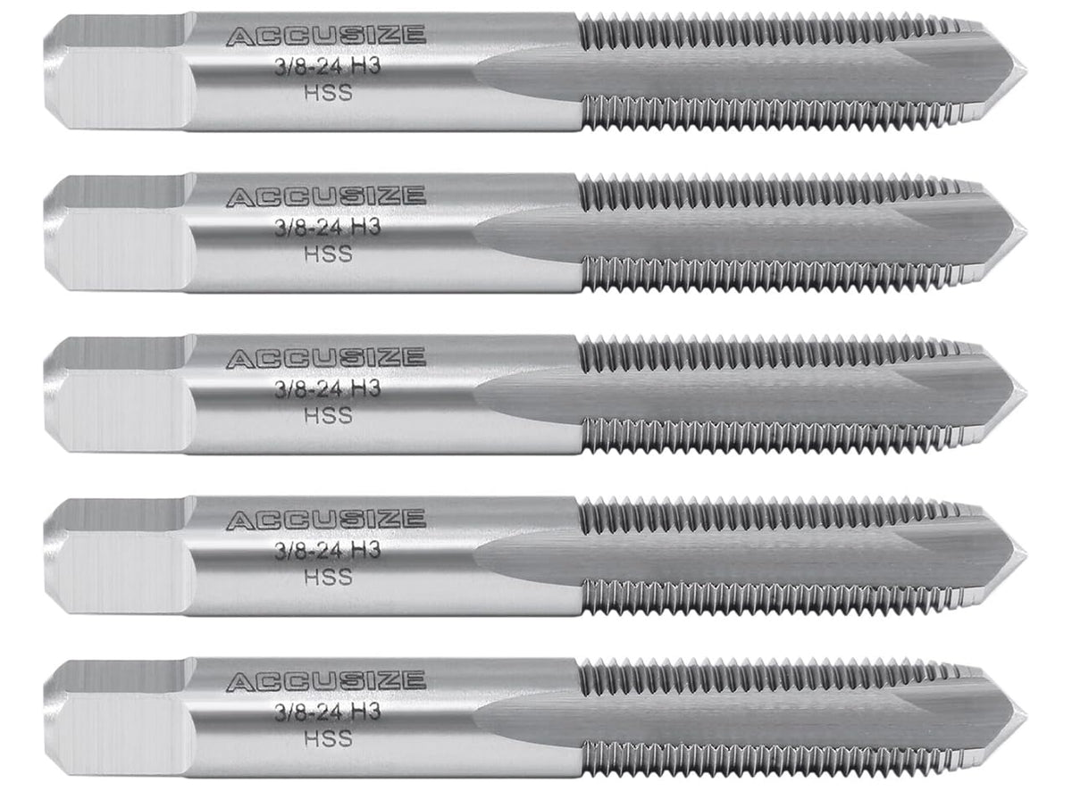 Accusize Industrial Tools Spiral Point Tap, 3/8-24NF, SPT-3/8-24x5