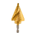 NEIKO 10174A Step Drill Bit, 10 Steps 1/4" to 1-3/8" Straight High Speed Steel, Titanium Nitride Coated, 1/4" Quick Change Step Bits for Steel, Metal, Wood, Plastic, Unibit Cone Drill Bits, Two Flute