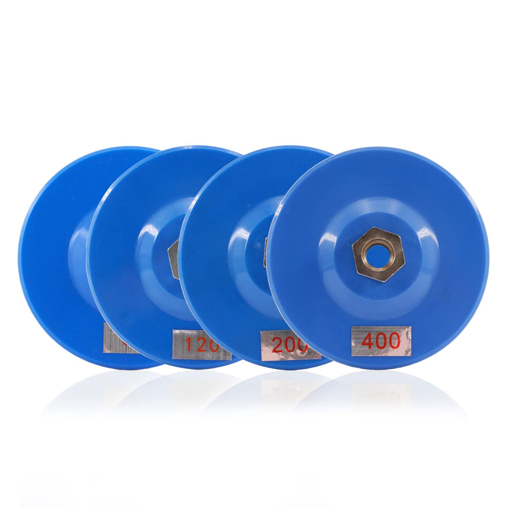 BSRTTOOL 4.5" Diamond Flap Disc Grinding Sanding Wheels - Ceramics,Sander Tile, Stone,Glass,Concrete, Granite with 5/8 inch-11 Metal Thread Adapter£¨4PCS£