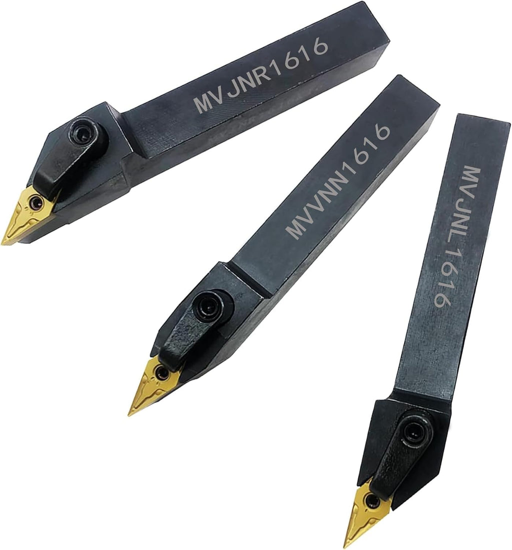 GBJ 3PCS 5/8" MVJNR MVJNL MVVNN holder with Carbide Turning Inserts VNMG331 CNC Lathe Turning Tools for machining Steel parts/stainless steel