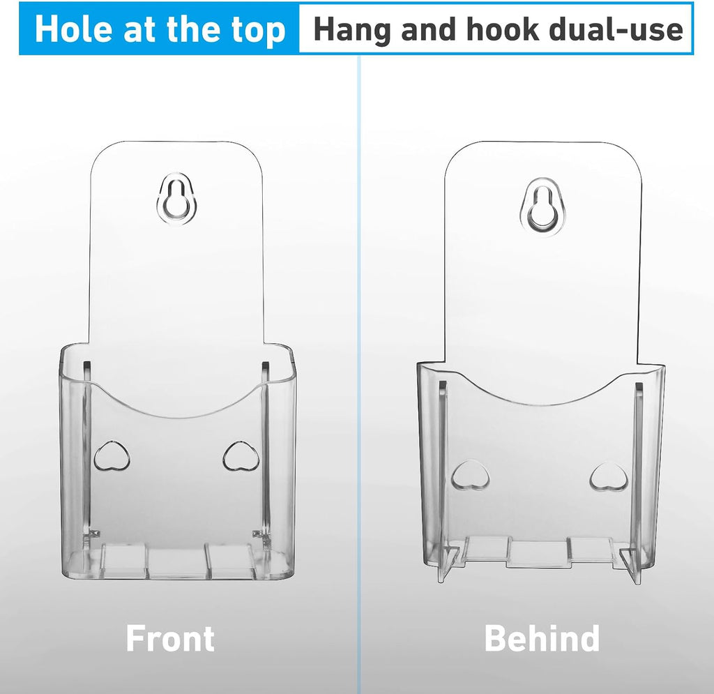 Acrylic Brochure Holder 4 Inches , Clear Flyer Sign Holder, 2 Pack