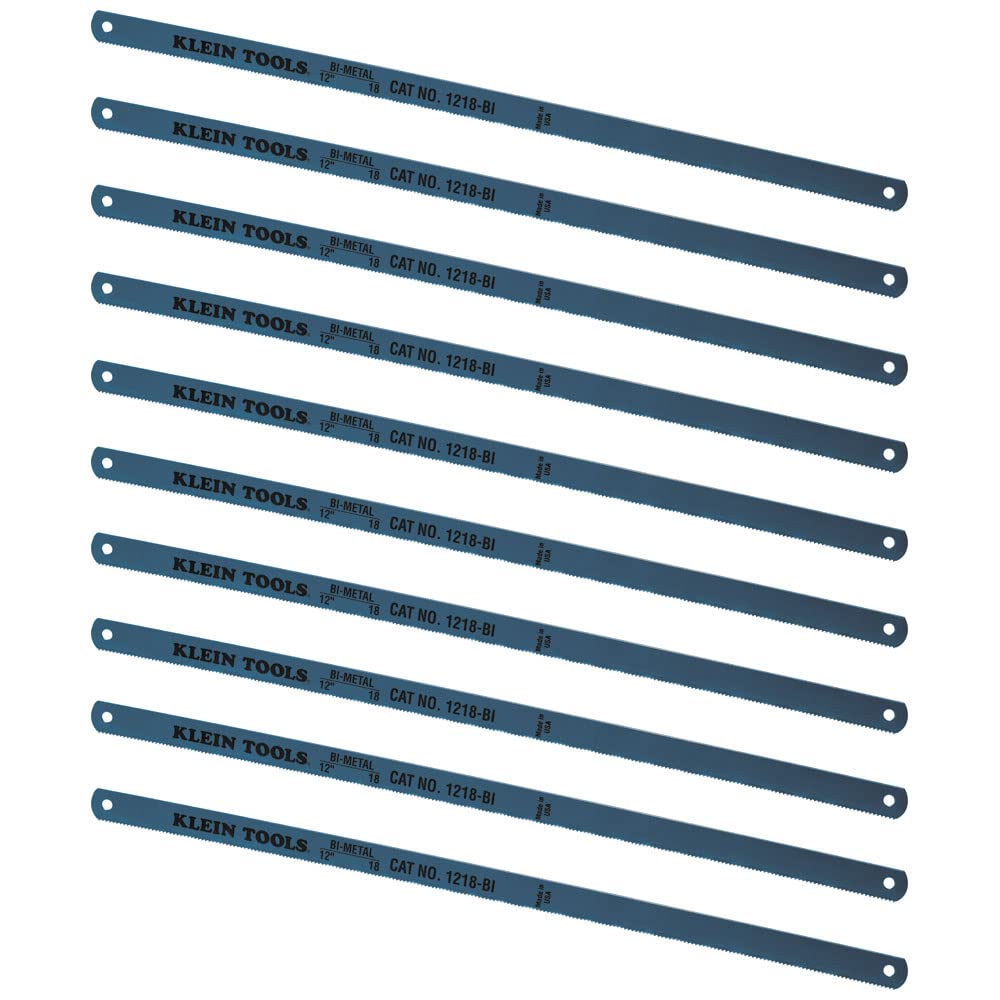 Klein Tools 1218BI-P 12-Inch Hacksaw Blades, 18 TPI, 10-Pack