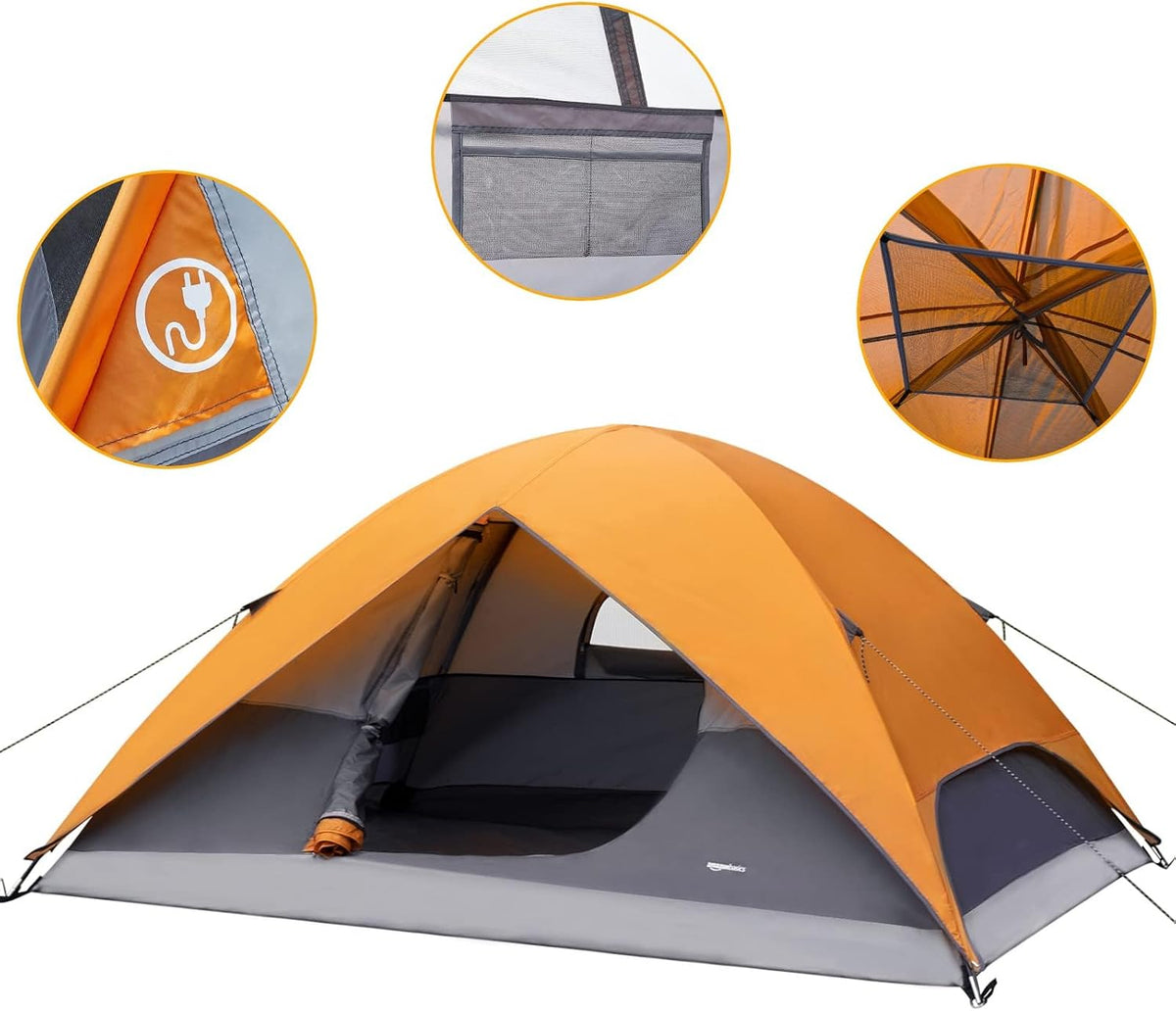 Camping Tent, 3-Season Dome Design with Rainfly