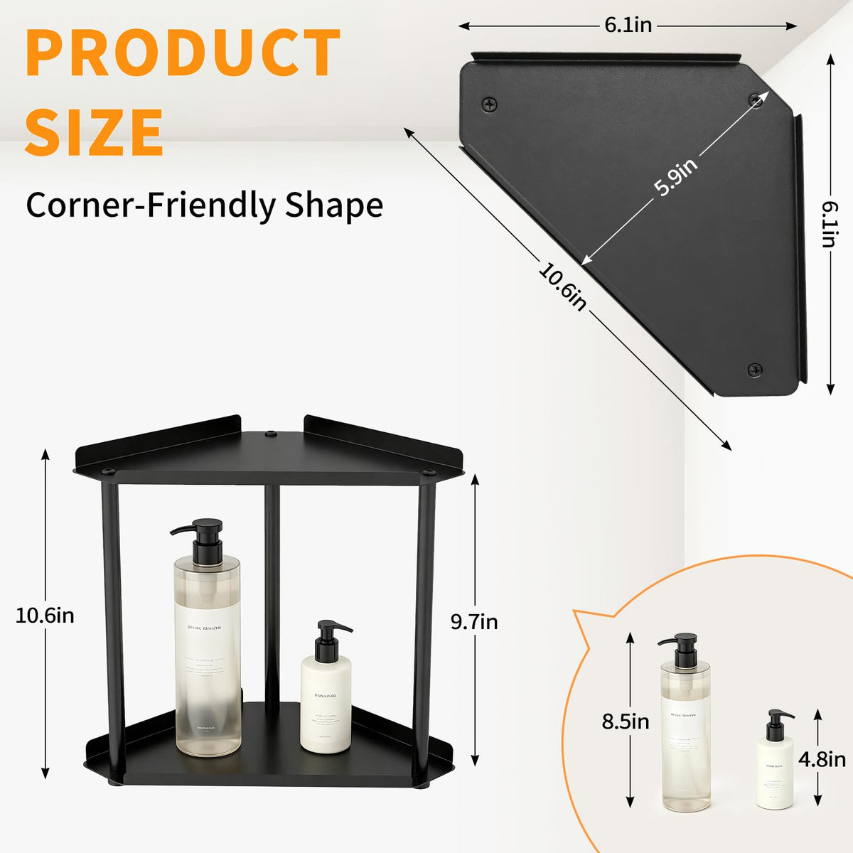 2 Tier Bathroom Counter Organizer, Vanity Organizer Corner Shelf