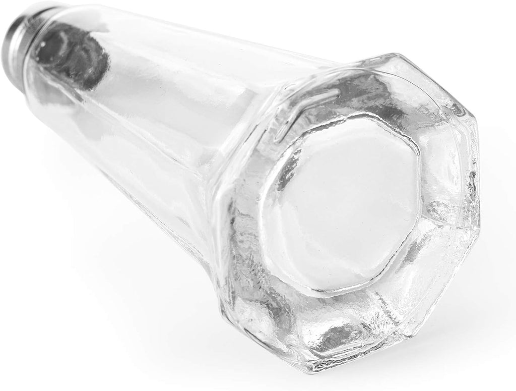 12 Pieces Salt and Pepper Shaker Set, 1 oz Tower Glass Body Mini Restaurant Shakers with Stainless Steel Lids, Clear
