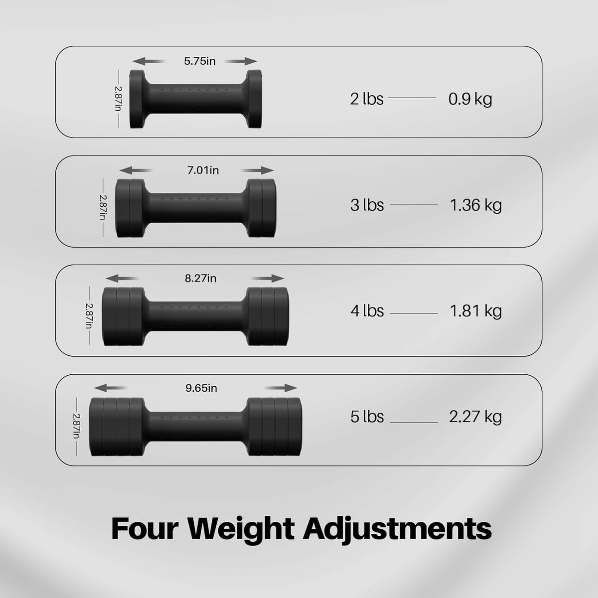 Adjustable Dumbbell Set, 4 in 1 Free Weight Dumbbell Set for Women, Hand Weight for Women at Home, Each 2lb 3lb 4lb