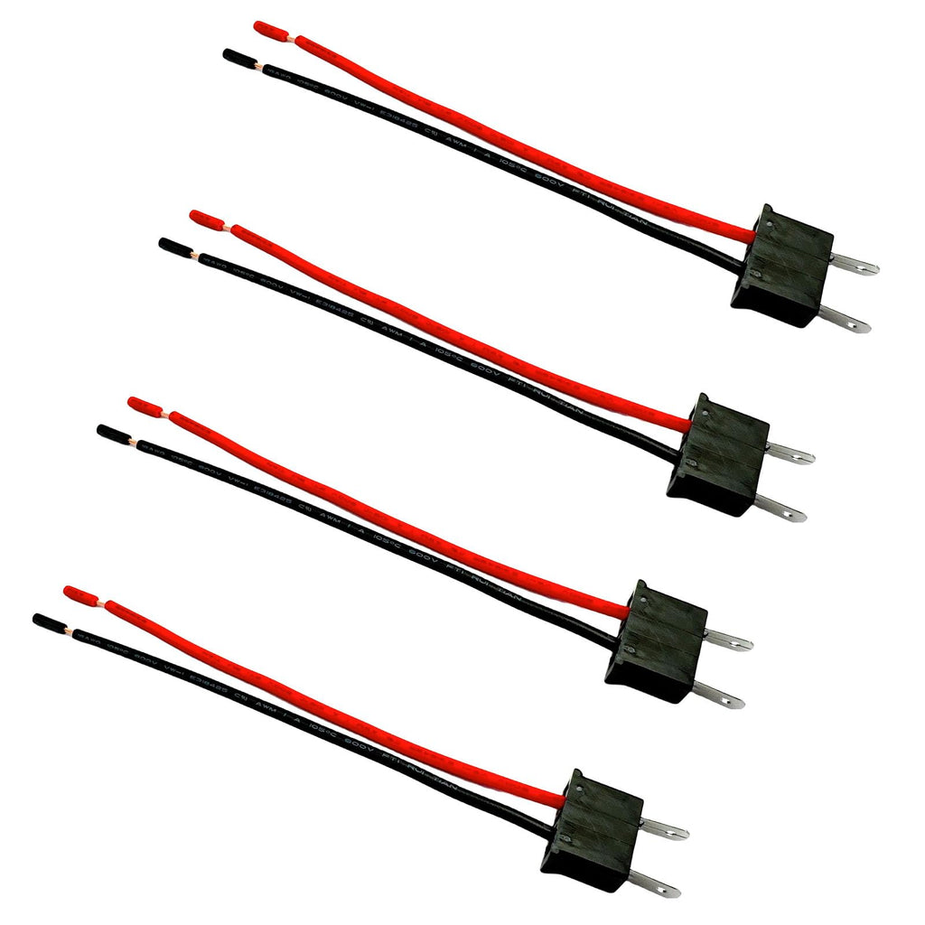 4Pcs H7 Male Socket Headlight Fog Light Adapter Connector Wiring Harness Bulb Socket for Universal LED Wire Connection