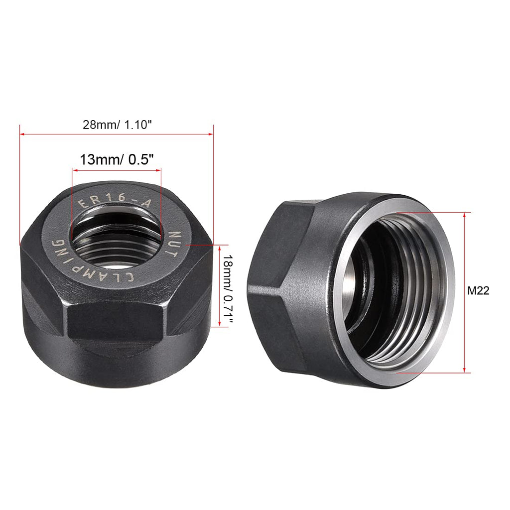 uxcell ER16-A(M22) Type Collet Clamping Nuts for CNC Milling Chuck Holder Lathe