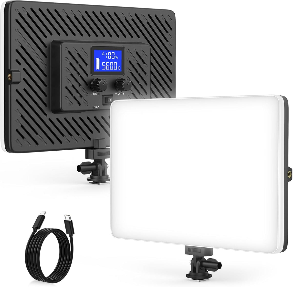 20W LED Video Photography Light Panel, Type C& Built-in 4000mAh | Portable Camera Soft Light, Built-in 4000mAh