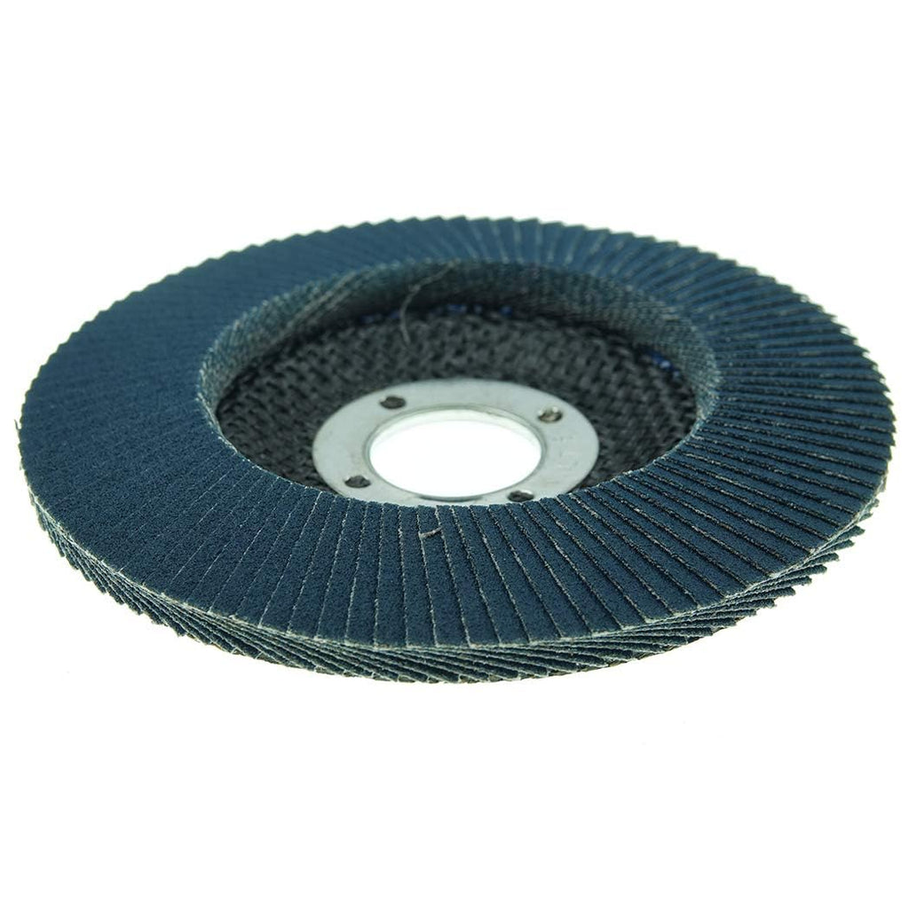Weiler 50606 Tiger 7/8" Arbor, 4-1/2" Diameter, 120 Grit, Zirconium, Phenolic Backing, Angled Abrasive Flap Disc (Pack of 10)