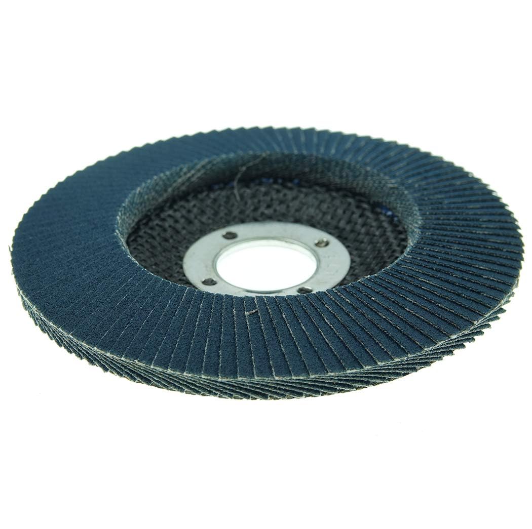 Weiler 50606 Tiger 7/8" Arbor, 4-1/2" Diameter, 120 Grit, Zirconium, Phenolic Backing, Angled Abrasive Flap Disc (Pack of 10)