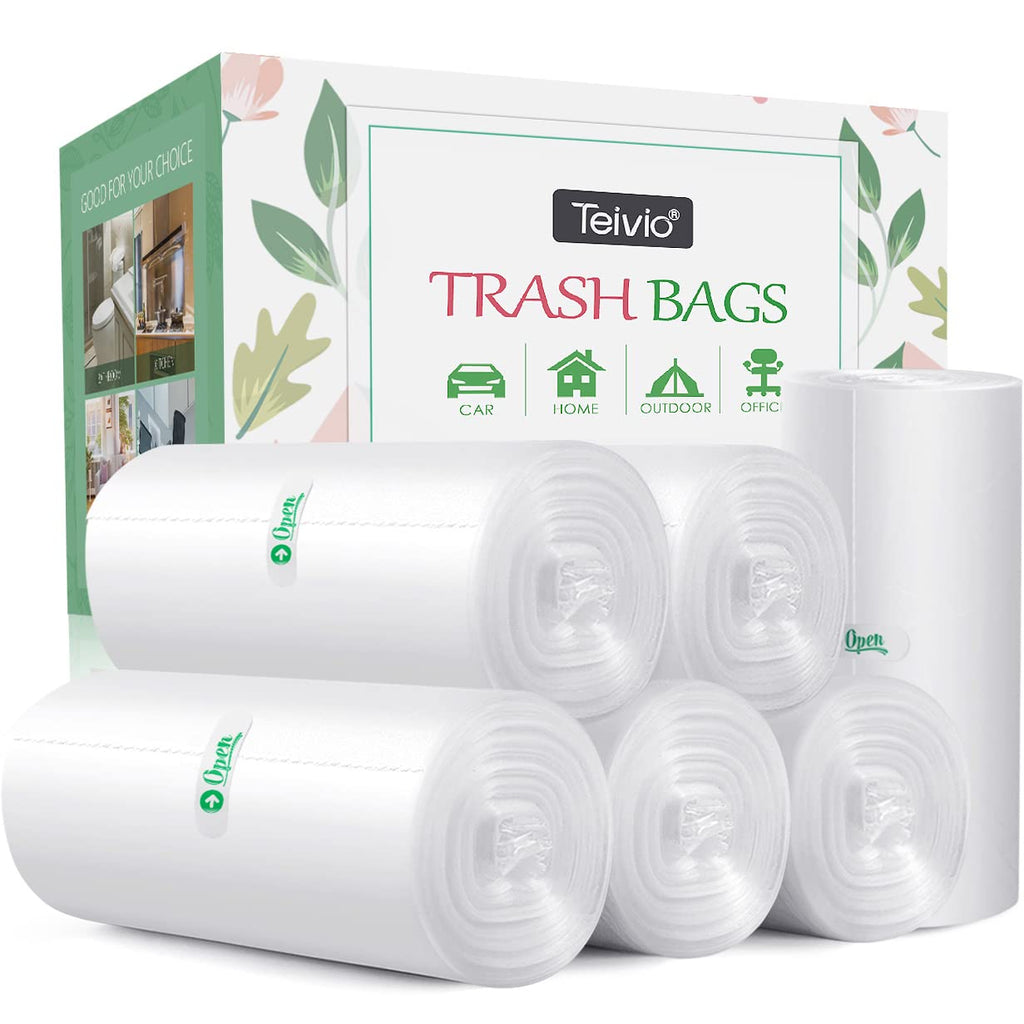 Clear Trash Bags 6 Gallon 220 Count Kitchen Garbage Bags Unscented
