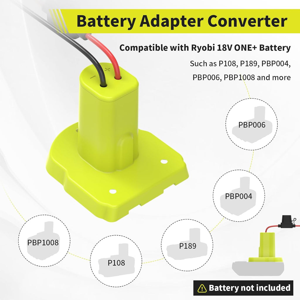 Kzreect 2 Pack for Power Wheel Adapter Compatible with Ryobi 18V Battery