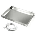 Universal AC Drip pan 304 Stainless Steel Water Catcher Tray 4 Inch High Leak Proof Condensate Drain Tray Stable Floor Protection for air Conditioner Industrial Equipment and Home use(28x28x1.2in)