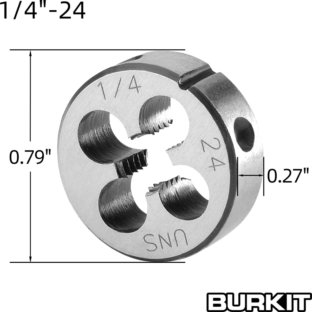 Burkit 1/4"-24 UNC Tap and Die Set Right Hand
