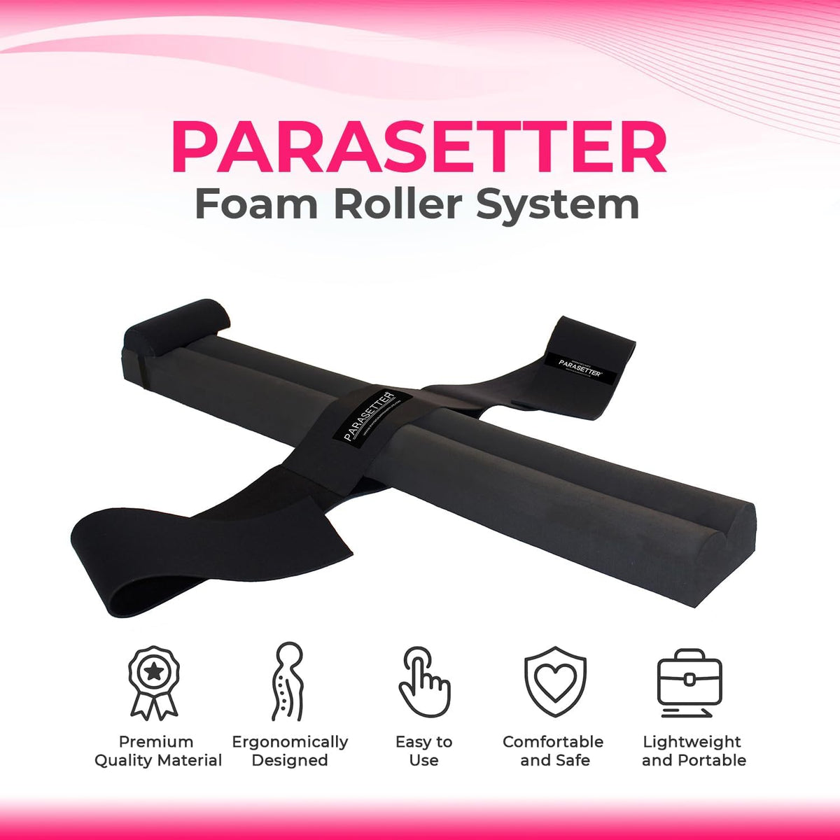 Pilates Parasetter - Dual Patented Suede-Like Rollers for Reducing Cortisol Levels to Aid Hormone Rebalance and
