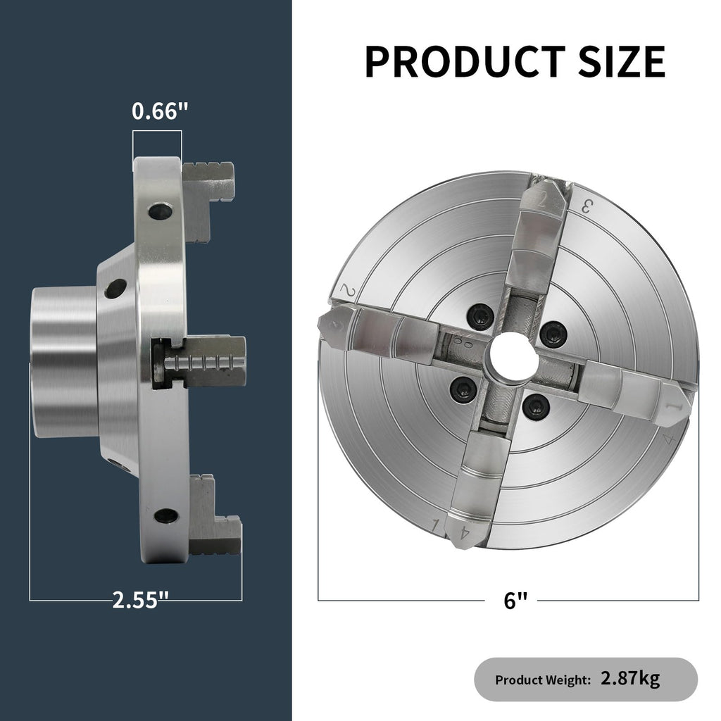 Wood Lathe Chuck 6 inch 4 Jaws Self-Centering Lathe Chucks