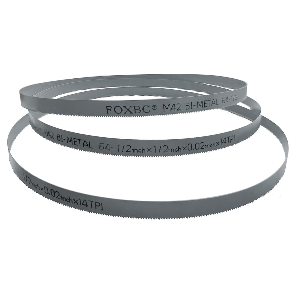 FOXBC 64-1/2 Inch Bi-Metal Bandsaw Blade, 64-1/2" X 1/2" X 14 TPI for Cutting Metal