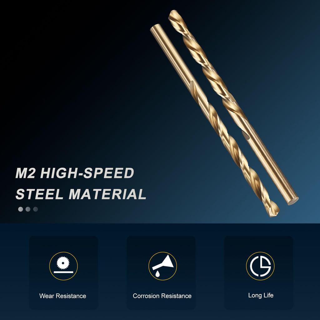 PATIKIL #14 Drill Bit Micro M2 High-Speed Steel 135° Gold Finish 12Pcs