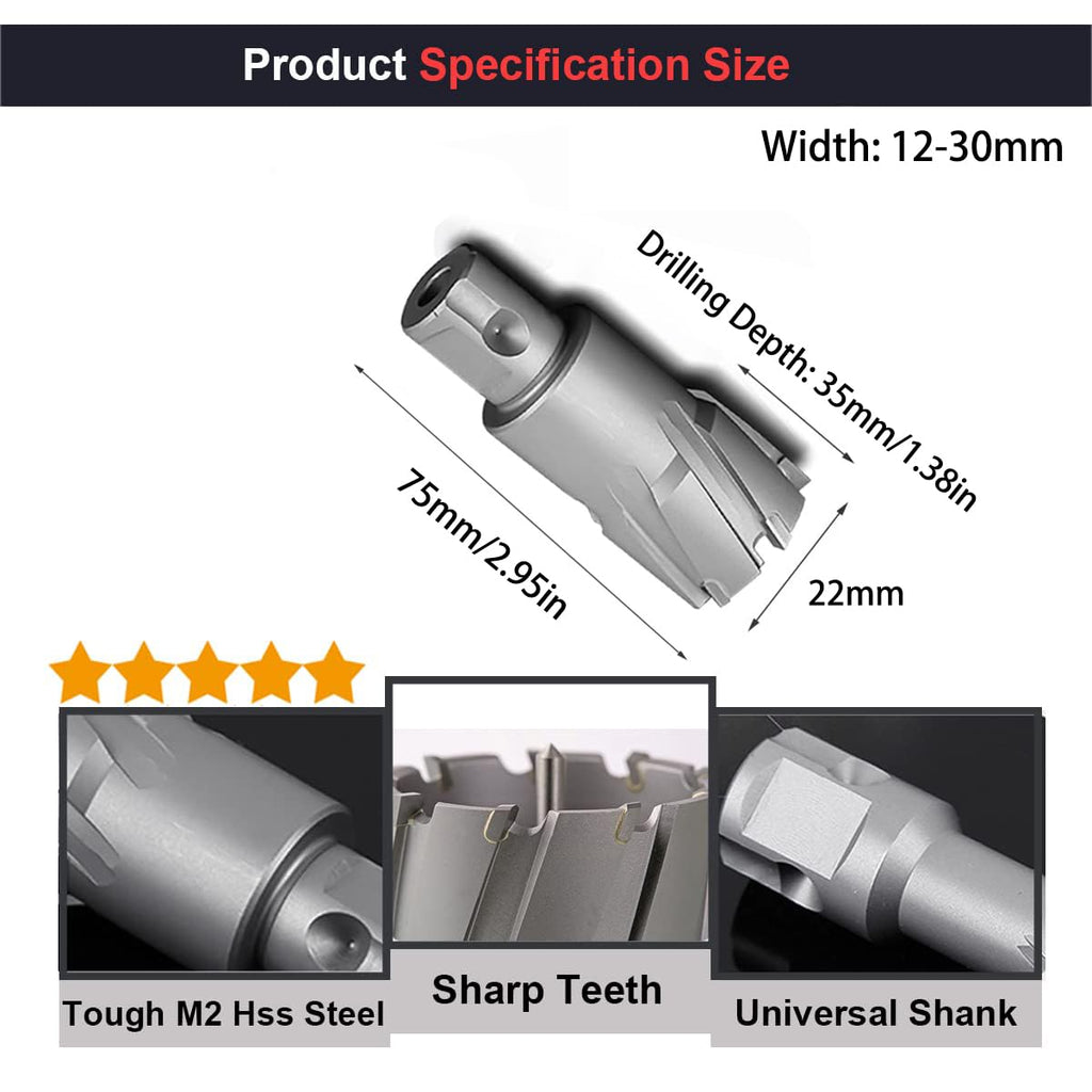 SagaSave 7/8" (22mm) Diameter High Speed Carbide Annular Cutter, 1PCS