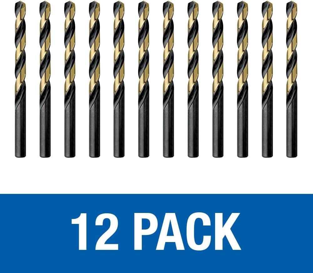 Champion Cutting Tool Heavy Duty BlackGold Jobber Drill Bits, 135 Degree Split Point: XGO-9/32 (12 pieces per pack)-MADE IN USA