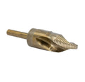 Drill America 1-7/16" Cobalt Stepped Drill Bit with 1/2" Reduced 3-Flat Shank, Gold Oxide Finish for Drilling Acrylic, Steel, Hard Metals, GSC Series