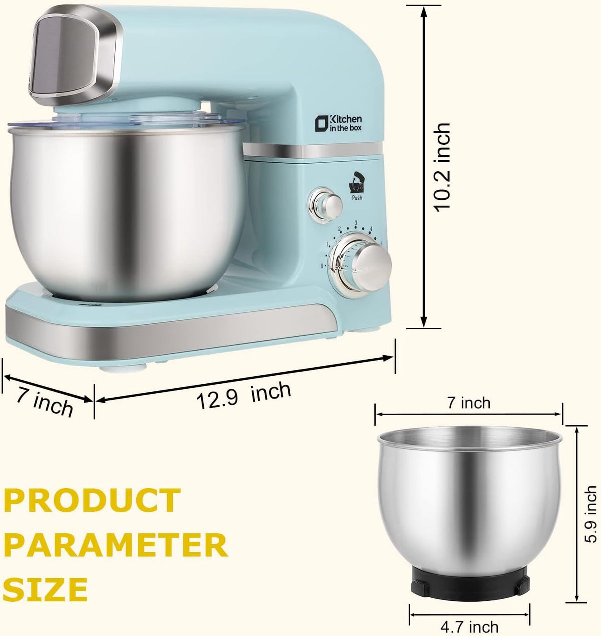 Stand Mixer,3.2Qt Small Electric Food Mixer,6 Speeds Portable Lightweight Kitchen Mixer for Daily Use with Egg