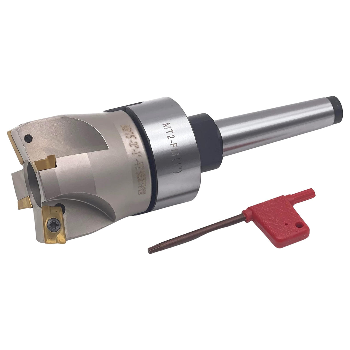 CME 2" 75° Indexable Face Mill w/ MT2 Arbor, APKT1604 Inserts Included, 4 Flutes