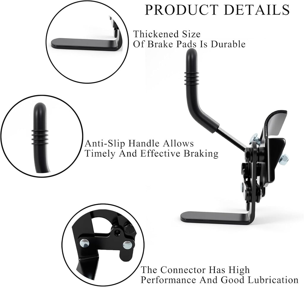 Wheelchair brakes, Universal Brake, Replacement Parts, One-Handed Operation, Suitable For Most Manual Wheelchairs (1 Pair, Black)