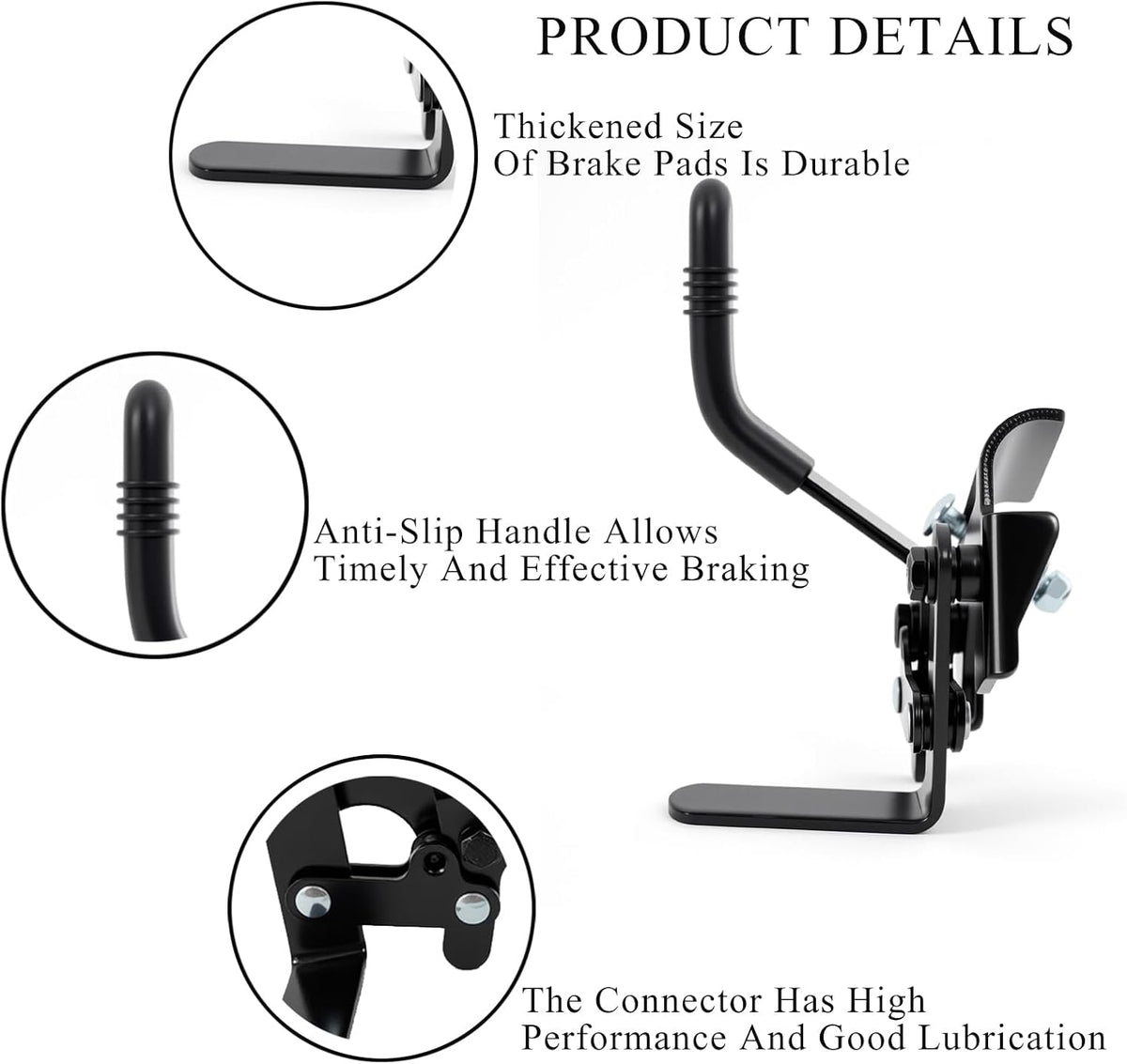 Wheelchair brakes, Universal Brake, Replacement Parts, One-Handed Operation, Suitable For Most Manual Wheelchairs (1 Pair, Black)