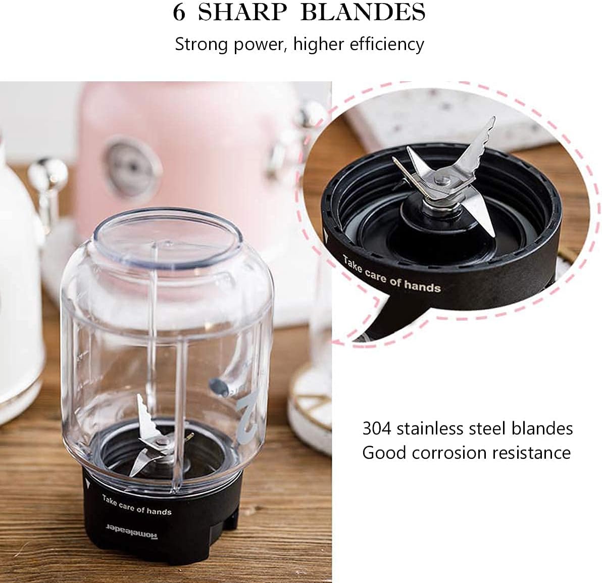Smoothie Blender, Homeleader Portable Personal Blender with 6 Sharp Blades for Shakes and Smoothies, 21oz Travel Cup