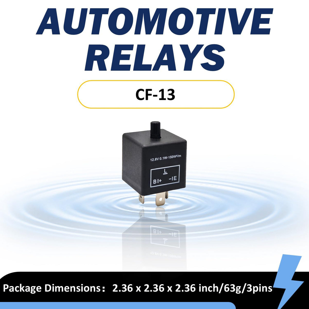 CF-13 LED Flasher Relay (Set of 2)- 3-Pin Adjustable Turn Signal Relay Duo for Enhanced LED Light Control