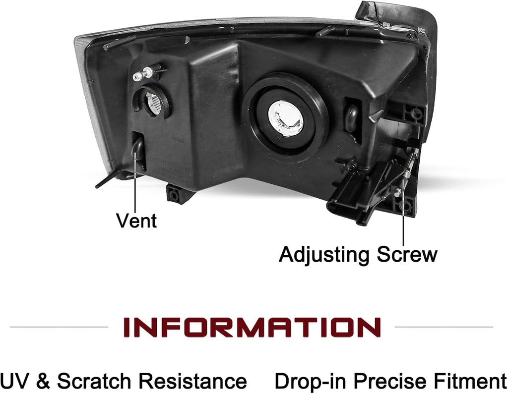 JSBOYAT Halogen Headlight Assembly for 2005-2007 Dodge Dakota