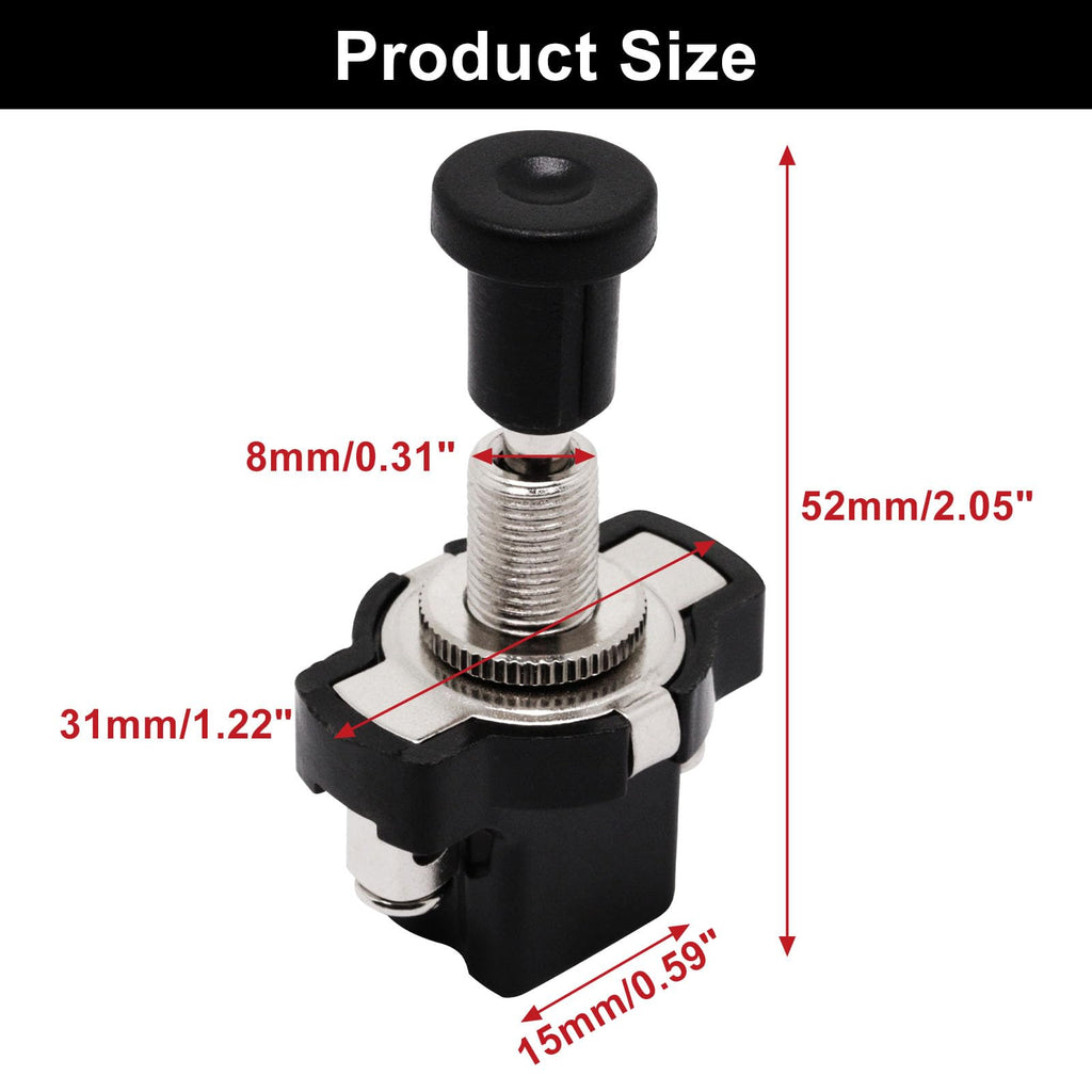 S SYDIEN Golf Cart Light Switch 3Pcs Push Pull Switch 12V/24V 8mm/0.31" Car Thread ON-Off Push-Pull Push Button Universal Headlight Switch for Car Auto Golf Boat