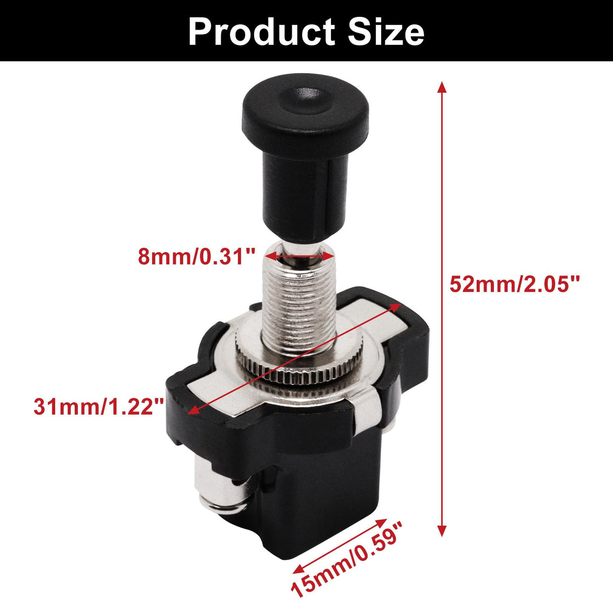 S SYDIEN Golf Cart Light Switch 3Pcs Push Pull Switch 12V/24V 8mm/0.31" Car Thread ON-Off Push-Pull Push Button Universal Headlight Switch for Car Auto Golf Boat