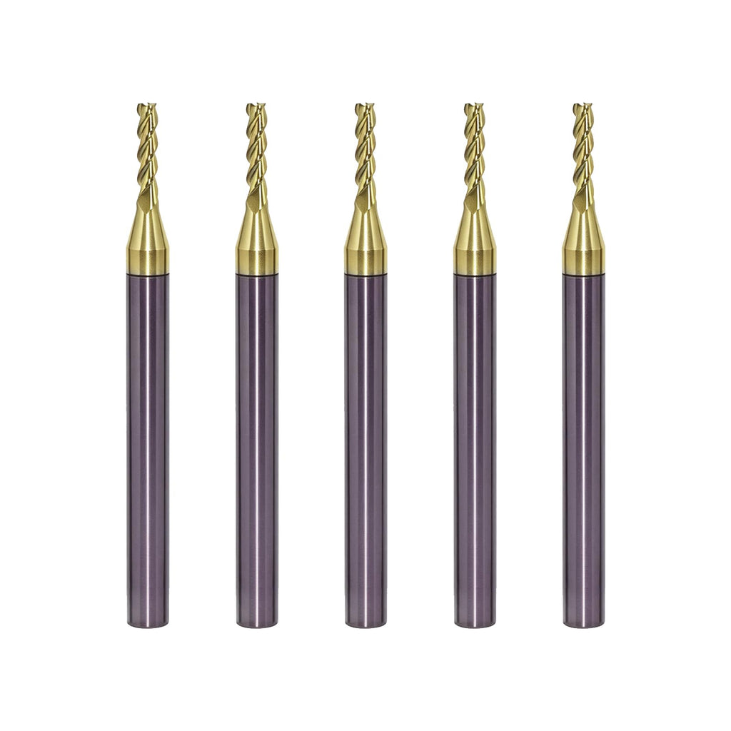 NZ 3 Flute 1/16" Solid Carbide Square End Mill ZrN Coated, 5Pcs
