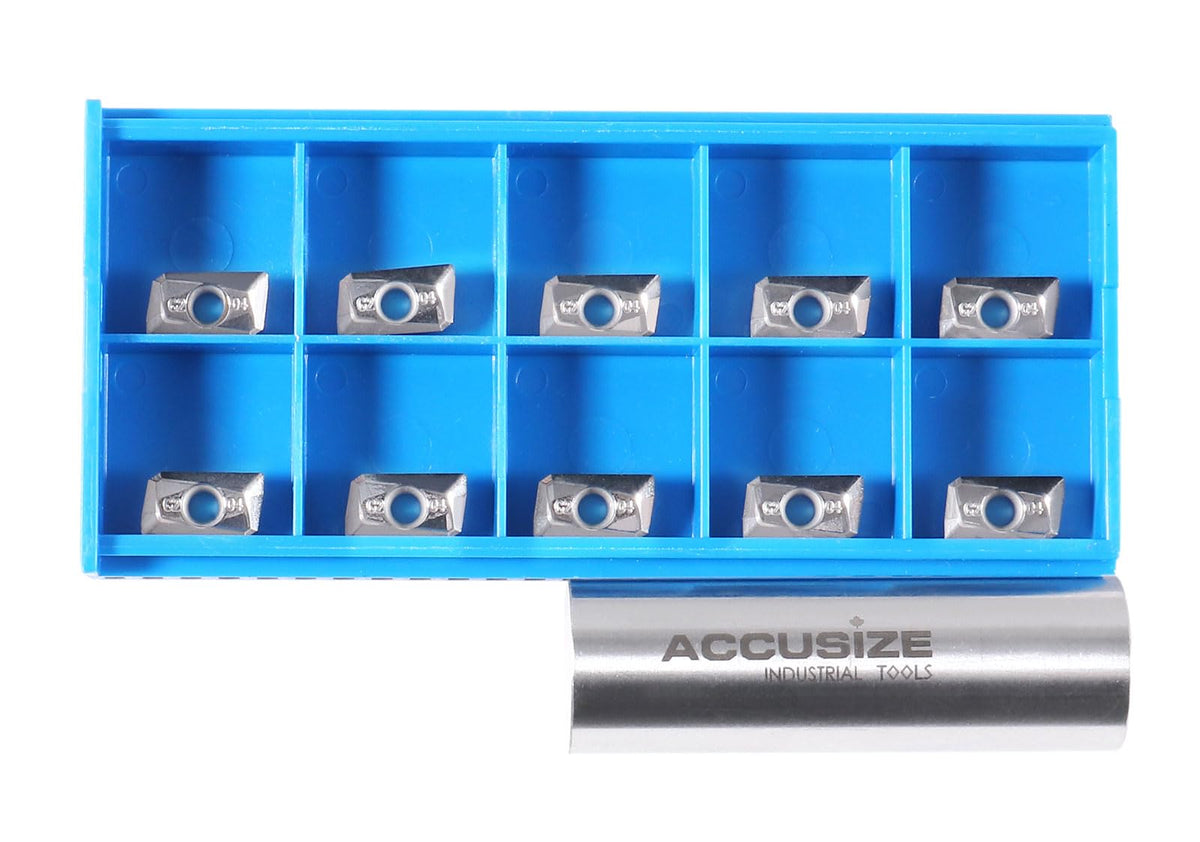 Accusize APKT11T308-LH Carbide Inserts, Uncoated, Machining Aluminum, 10Pc