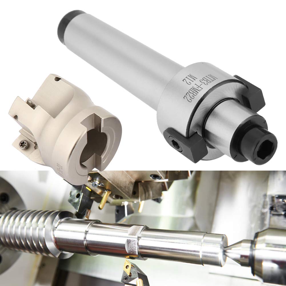 Face End Mill Cutter, MT3-FMB22 Holder Extension + 400R-50-22 Face End Mill Cutter + 10pcs APMT1604 CNC Carbide Inserts + Wrench