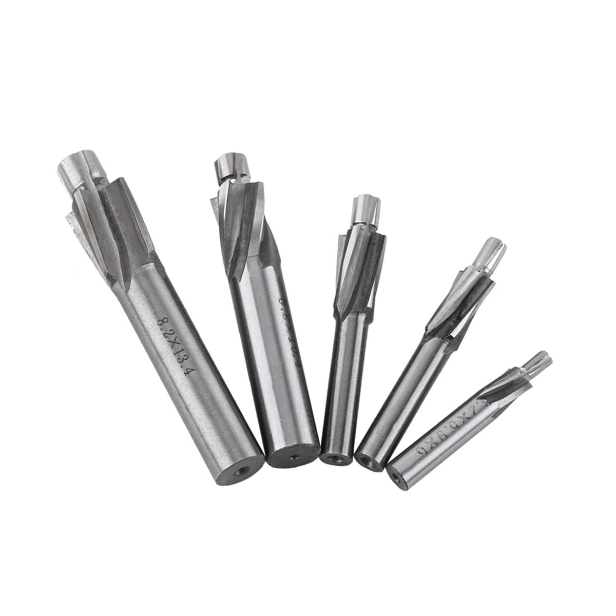 5Pcs Milling Cutter Drill Bit M3 M4 M5 M6 M8, 4 Flutes Straight End Mill Cutter, HSS-AL High Speed Steel Slotting Counterbore End Mill Cutter for Copper, Aluminum, Steel, Cast Iron