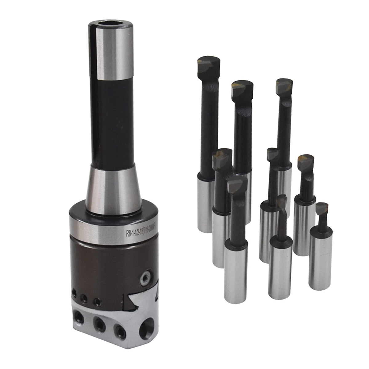 TINVHY 9-Pack Set 2 Boring Head R8 Shank 1/2 Carbide Boring Bar Set