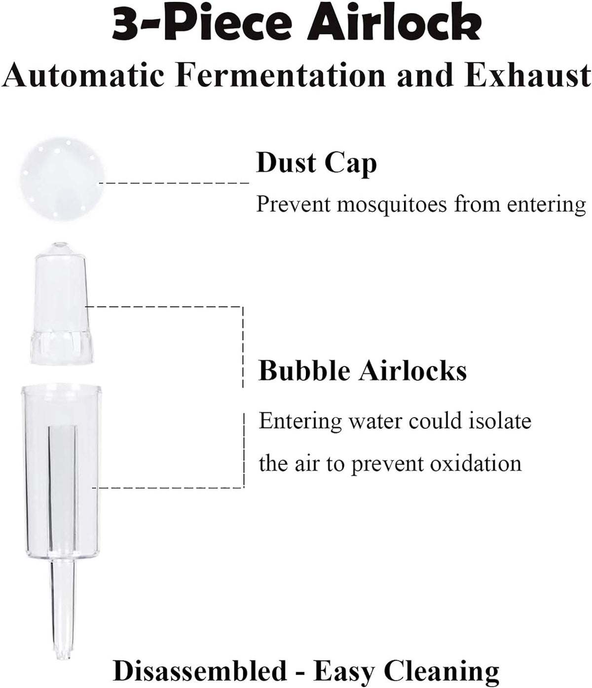 Fermentation Lids, Fermentation Kit for Wide Mouth Jars, 6 Set Plastic Fermenting Lids with 6 Airlocks, 6 Silicone
