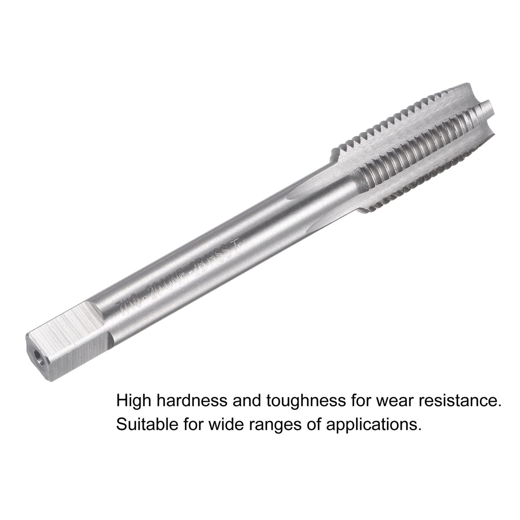 uxcell Thread Milling Threading Tap 7/16"-20 UNF, Left Hand Machine HSS (High Speed Steel) 6542 Uncoated 4 Straight Flutes 2B Tolerance Grade