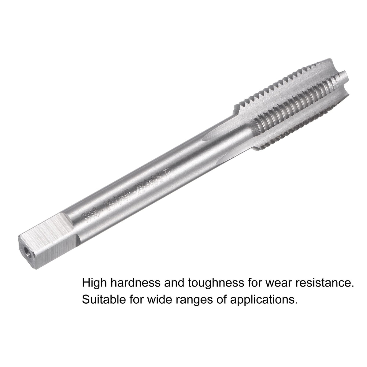 uxcell Thread Milling Threading Tap 7/16"-20 UNF, Left Hand Machine HSS (High Speed Steel) 6542 Uncoated 4 Straight Flutes 2B Tolerance Grade