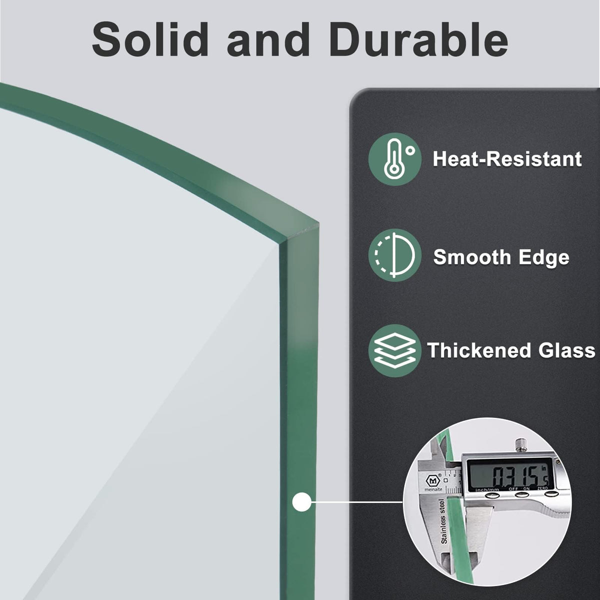 29 x 13 Inch Glass Wind Guard for Rectangular Fire Pit Table, Thick and Sturdy Tempered Glass Panel with Hard